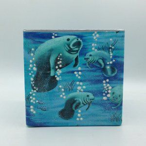 Manatee with Bubbles on a 6" Square